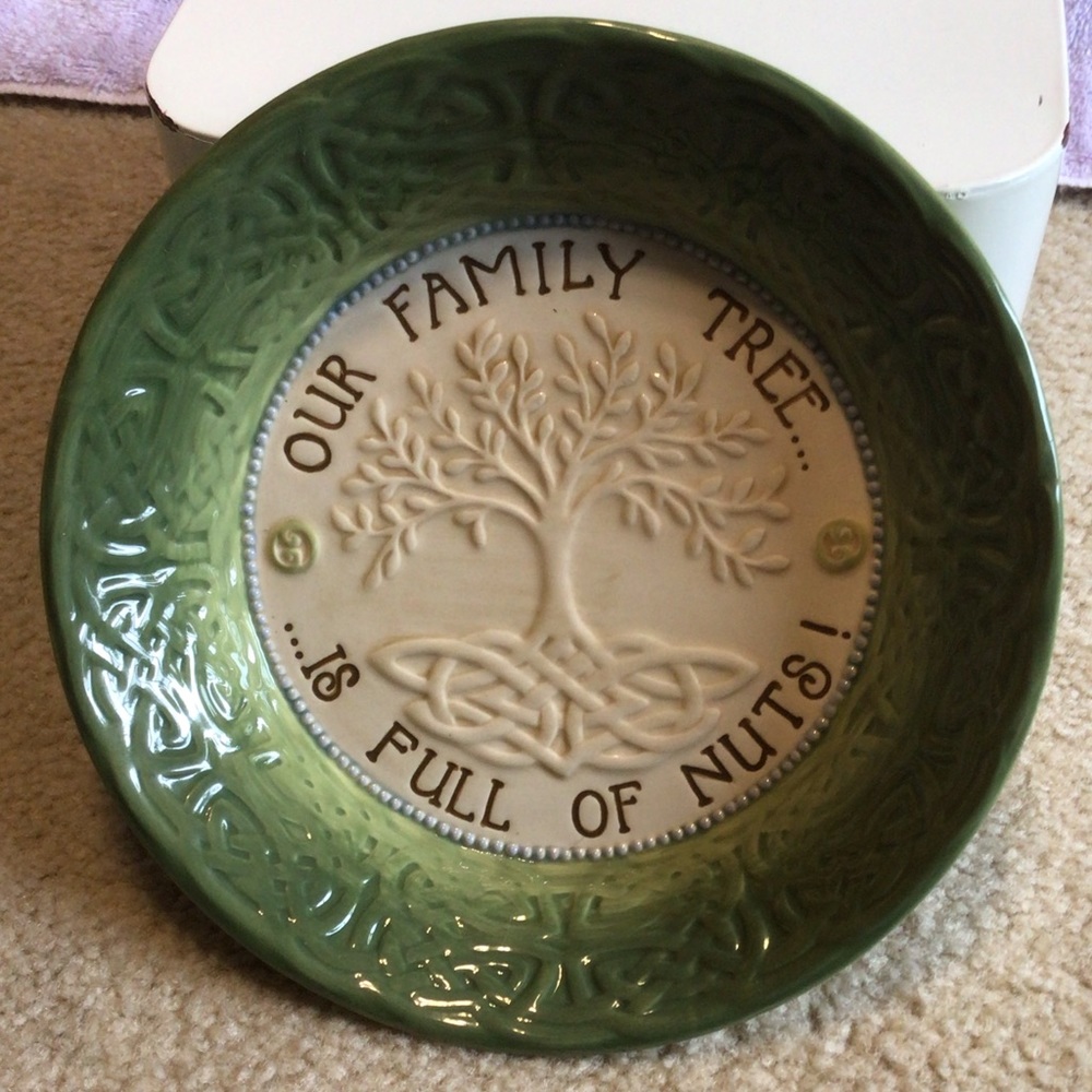 Celtic Pattern Bowl "Our Family Tree is Full of Nuts" 7.5” Grassland Road